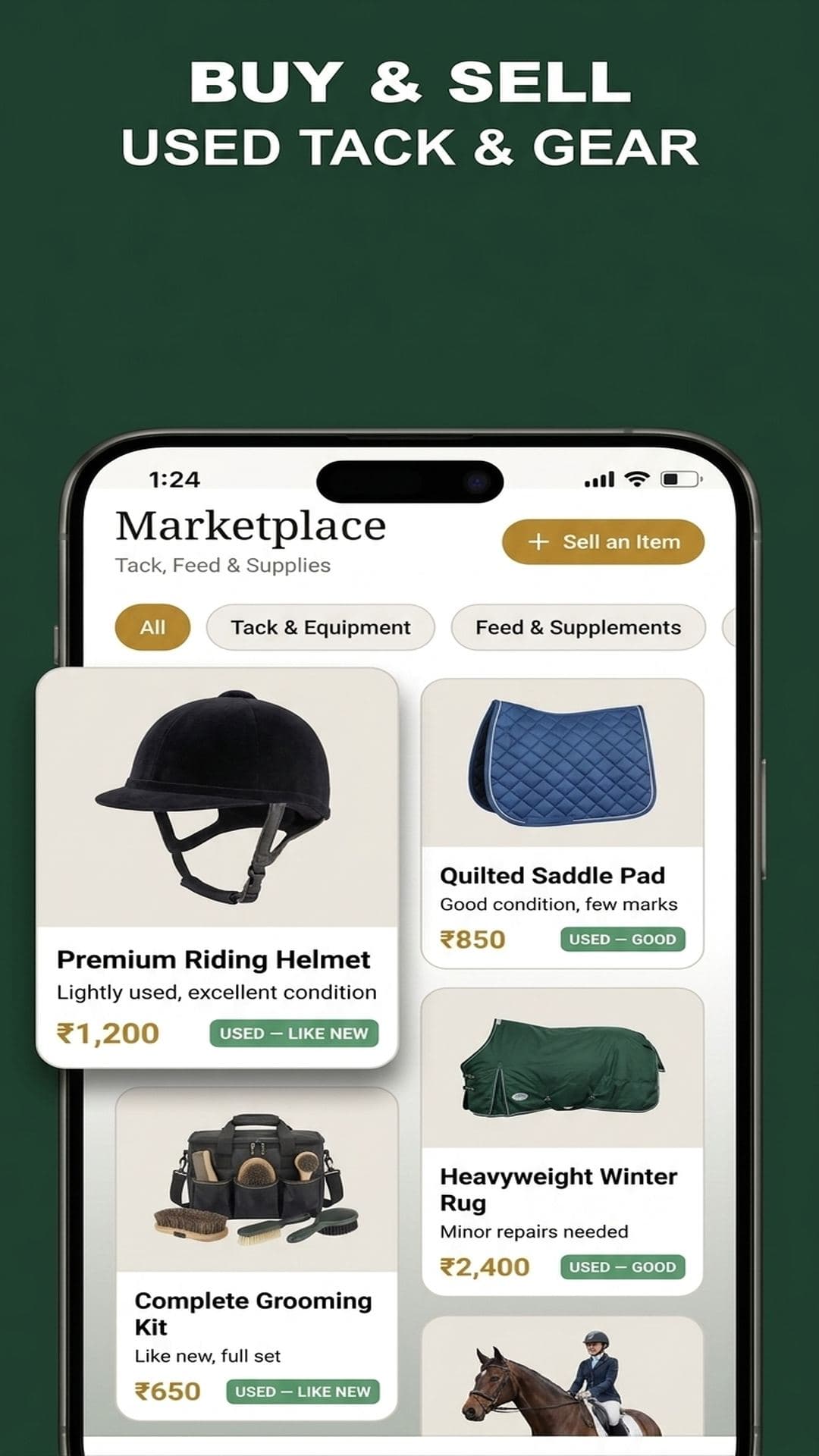 Buy and sell used tack, saddles and riding gear on EquineHub's horse and tack marketplace